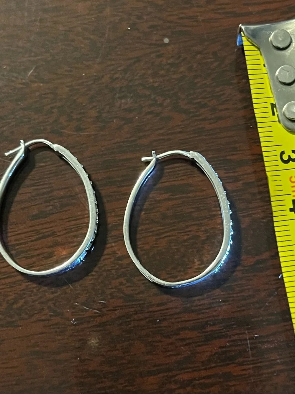 Sterling Silver diamond Hoop Earrings